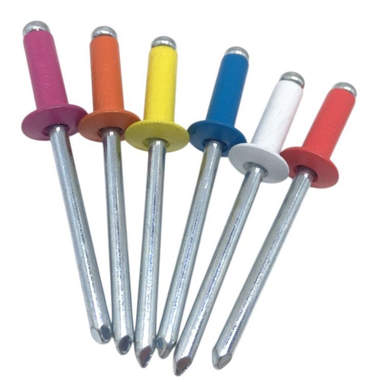 Заклепки цветные сталь/сталь со стандартным бортиком - фото